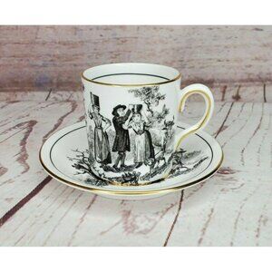 Royal Chelsea English Bone China Made In England Gold Trim Mini Teacup & Saucer